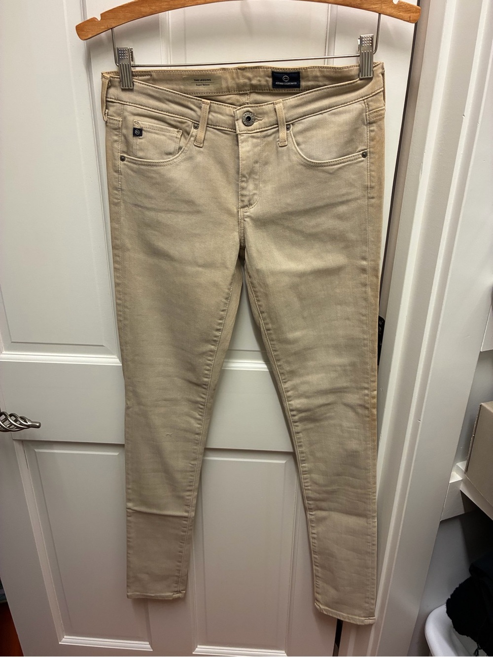 AG Adriano Goldschmied Beige Skinny Jeans